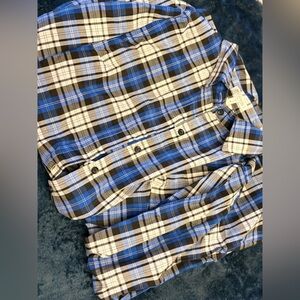 Flannel Plaid Button up top size M